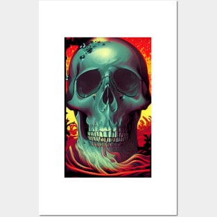 Fire Skull Posters and Art